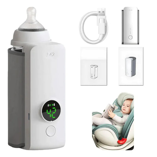Portable Wireless Baby Bottle Warmer – Rechargeable & Travel-Friendly